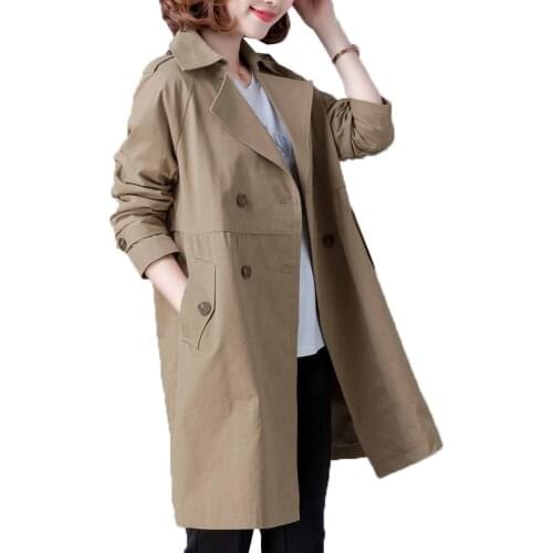 2021 Spring Casaco Feminino Trench Coat New Khaki Coat Women Loose Windbreaker Large Size 4XL Coat Female Mid-Length Outerwear