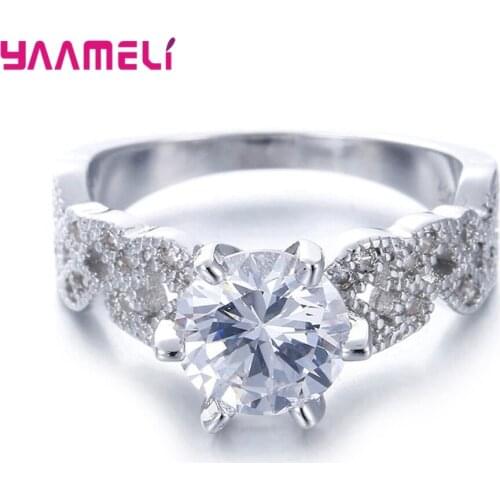 New Arrival Classical 925 Sterling Silver Engagement Rings For Women Shinning AAAA Cubic Zirconia Fashion Jewelry Accessory