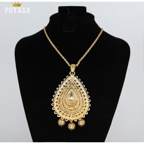 Gold Color Fashion Ethnic Women Vintage Pendant Necklace Wedding Jewelry