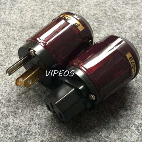 10 Pair P-079+C079 24k Gold-Plated Pure Copper Poles US Power Plug ac power cord plugs DHL shipping