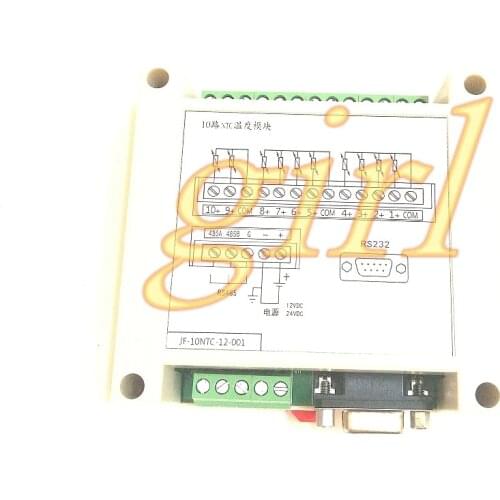 10 way NTC thermal resistance temperature acquisition module, standard modbus-RTU high precision industrial control configuratio