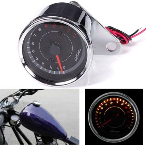 12V 60mm Silver Motorcycle Speedometer Tachometer Odometer Rev Counter 0-13000 RPM tachometer tacho gauge