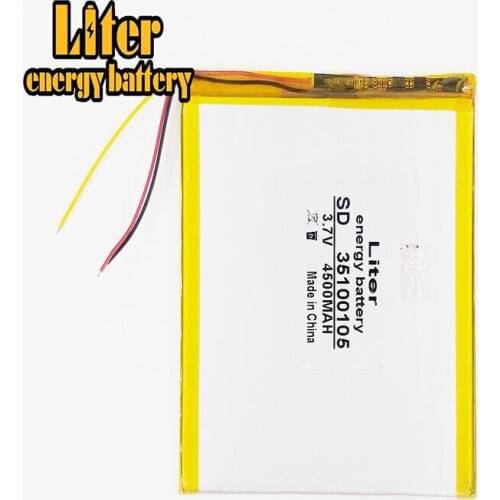 3 line 3.7V,4500mAH 35100105 (polymer lithium ion battery) Li-ion battery for tablet pc 7 inch 8 inch 9inch