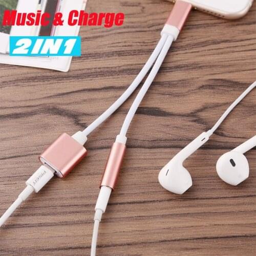 2in1 3.5mm Adapter Splitter Lightning Connector Headphone Adapter For IPhone X 11 8 7 Only Support IOS10.2 Following System