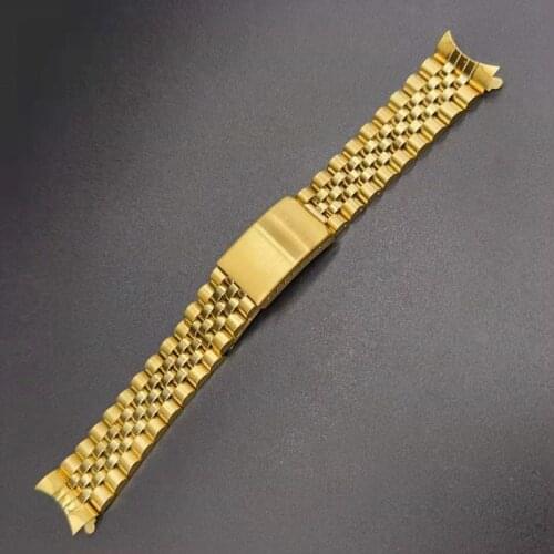 316L Stainless Steel 18mm 19mm 20mm Jubilee Gold 2 Tone Gold Watch Band Strap Fit For Rolex Seiko Watch
