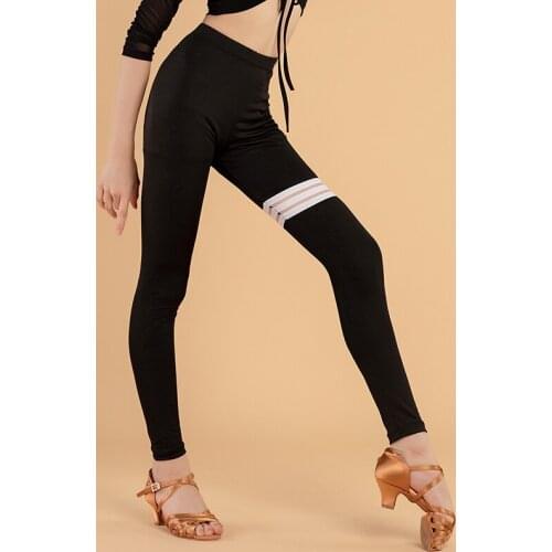 Black Latin Dance Pants For Girls Soft Latina Ballroom Practice Wear Tango Salsa Dance Wear Cha Cha Dance Outfits JL1783