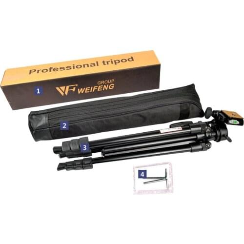 DHL gopro Weifeng wf6724 aluminum alloy tripod wf-6724 professional slr camera tripod household dv tripod wholesale
