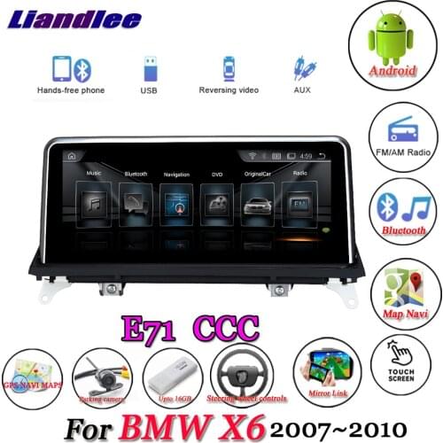 For BMW X6 E71 2007-2010 Original CCC System Car Android 10.0 Player Multimedia Carplay Androidauto GPS Navigation HD Screen