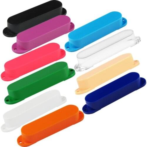 FLEOR 3pcs No Hole Plastic Guitar Single Coil Pickup Covers Closed for FD ST Style Guitar Parts,11 Colors Options