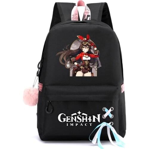 Game Genshin Impact background student backpack boy girl school bag children school bag USB Backpacks for Teenage