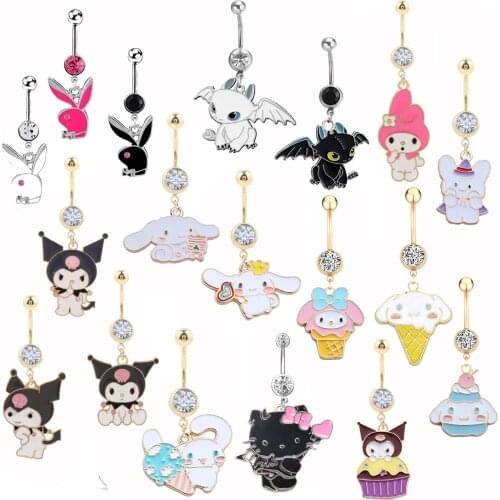 1PC Cute Rabbit Belly Button Rings Gold Color Belly Piercing Ring Sexy Navel Piercing Bar Cat Belly Bar Navel Piercing Ombligo