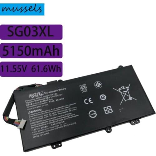 Mussels SG03XL Laptop battery for HP M7-U009DX HSTNN-LB7E TPN-I126 3ICP7/61/80 11.55V 61.6WH 5150Mah