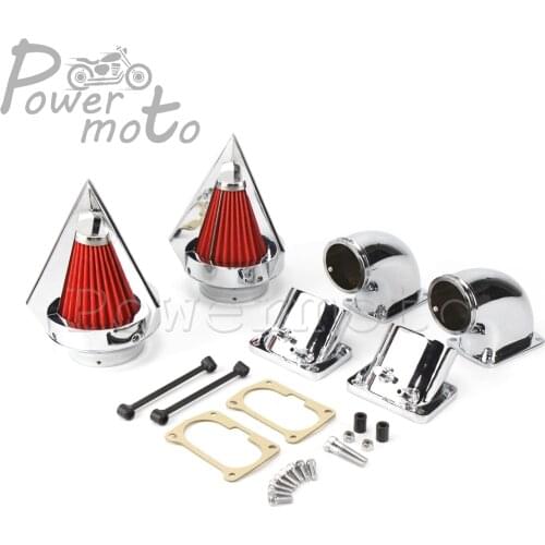 Motorcycle Twin Air Cleaner Filter For Suzuki Boulevard M109 M109R INTRUDER VZR 1800 2006 2007-2012 Chrome Washable Air Intake