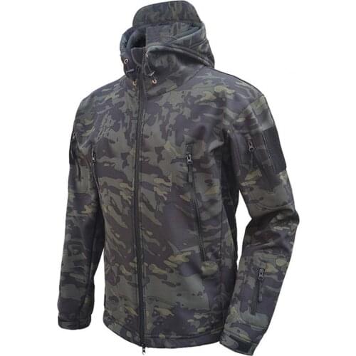 Mens Jacket Hooded Coats Outdoor Windbreaker Windproof Jacket Thermal Sports Coat for Spring Autumn Tactical Army Military Coat