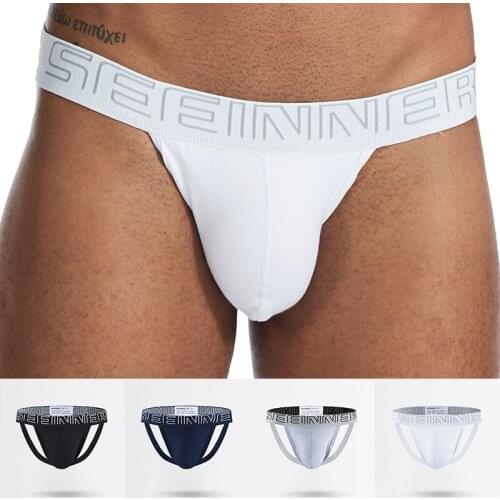 Cotton Gay Men Sexy Underwear Thong Men Jockstrap New Mens Thongs and G Strings Mens Underpants Panties