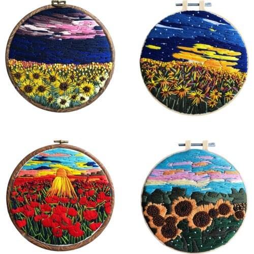 Embroidered Embroidery Kit With Flower Pattern Diy Cross Stitch