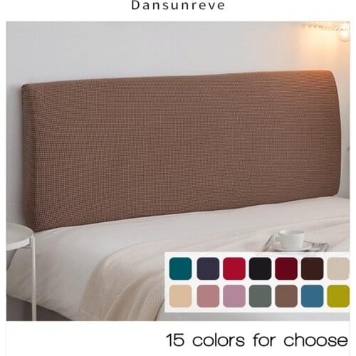 Dansunreve Solid Color Bed Head Cover Thicken Elastic Polar Fleece Back Protection For Home Long Plain Chair Case Queen Size