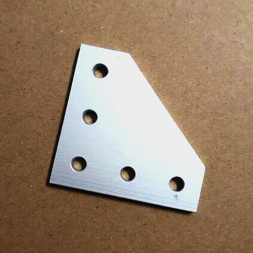 2PCS 5 Hole L Type Joint Board Plate Corner Angle Bracket Connection Joint Strip for Aluminum Profile 2020 20x20 with 5 holes