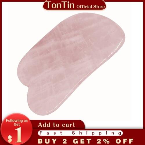 Rose quartz Massage powder crystal Natural Rose Quartz Guasha Scraping Beauty Kit Simming Arm Leg V Facial Plate