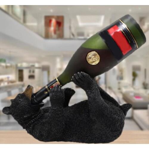 Resin Animals Statue Wine Bottle Holder Figurine Home Wedding Bar Club Decor