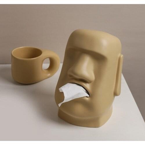 Creative stone napkin paper box living room tea table household carton simple personality multifunctional soft decoration