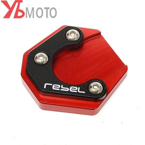 Logo 'rebel' For Honda Rebel CMX 300 500 CMX300 CMX500 Motorcycle Aluminum Foot Enlarger Side Stand Extension Pad