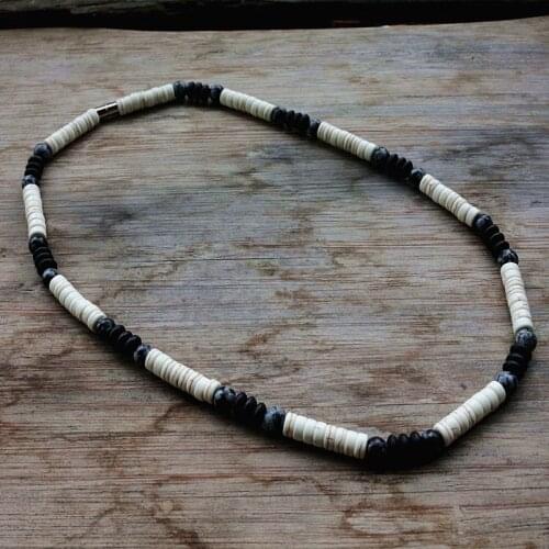 Unique necklace for men 6mm Natural stone beads and Magnet Surfer Necklace for men tribal jewelry Dropshipping