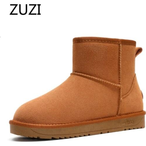 ZUZI 2020 New Genuine Leather Fur Snow Boots Women Top High Quality Australia Boots Winter Boots for Women Warm Botas Mujer