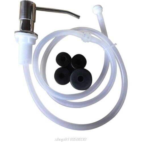 1Set Stainless Steel Liquid Soap Dispenser Built-in Lotion Pump Extension Tube for Home Bathroom Kitchen Sink M31 21 Dropship