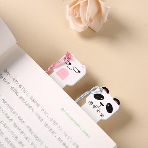 1PC Cartoon Wooden Bookmark Kawaii Animal Tassel Bookmarks Books Marker of Page Stationery School Office Supply
