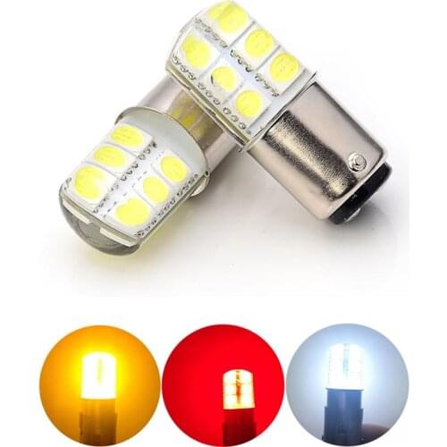 1157 P21/5W Bay15d S25 1156 BA15S LED 12SMD 12V 1W Silica gel Automobile Car Brake Light Stop Parking DRL Lamp Red/White/Yellow