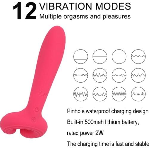 12 Vibration Modes G-Spot Rechargeable 3 Motors Dildo Vibrator Adult Sex Toys Silicone Clitoris Vagina Penis Stimulator Massager