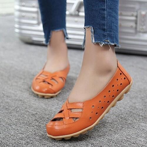 2021 New Fashion Women Flats Shoes Solid Color Shoes Women Hollow Out Ladies Flats Breathable Female Sneaker Outdoor Plus Size
