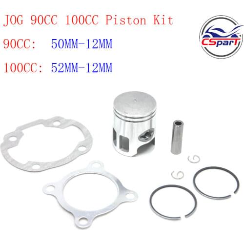 52MM 12MM Piston Kit JOG 100 100cc Minarelli Jog 1P52QMG Jonway Jmstar Yiying Wangye Sunny Keeway Roketa Scooter ATV Buggy
