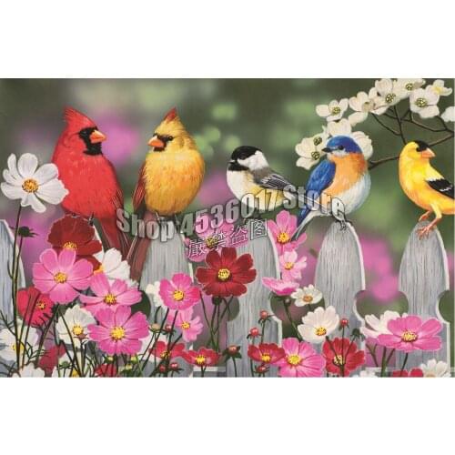 5D DIY Diamond painting Songbirds Full Diamond embroidery Cross Stitch Birds Summer flowers Rhinestone Mosaic Christmas gifts