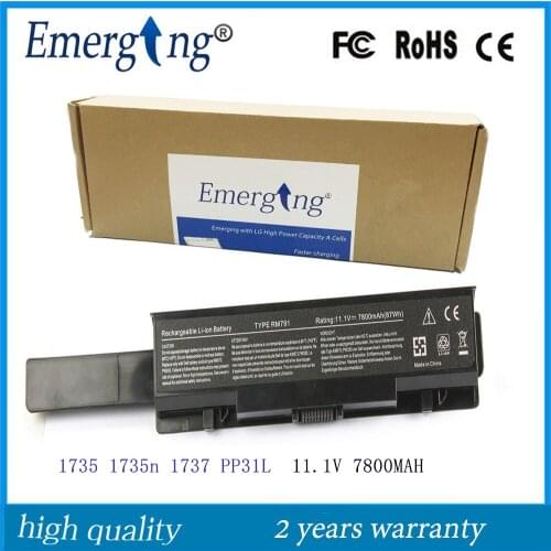 9cells 7800mah High Quality New Laptop Battery for Dell 1735 1736 1737 KM973 RM791 KM973 312-0711 MT342 RM870 KM974 MT335 KM978