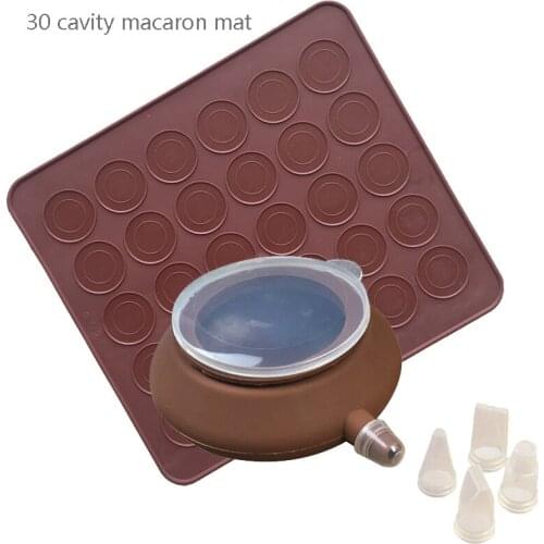 Large Macaron Baking Pastry Mat Silicone Pad Macaron Pot With 4 Nozzles Non-stick Baking Mat Baking Pan Cake Pad Baking Tools