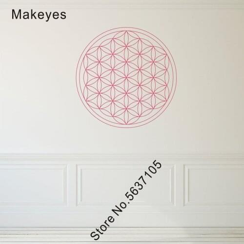 Makeyes Flower Pattern Wall Decals Ciscle Design Wall Sticker Home Livingroom Decoration Modern Style Wallpaper Murals Q955