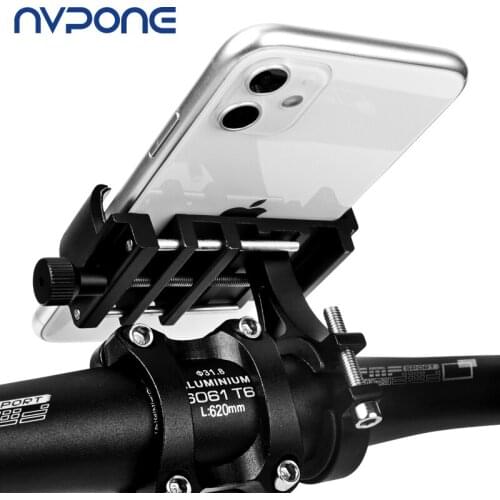 Bicycle Phone Holder Universal Aluminum Alloy Bicycle Motorcycle Handlebar Mount Cell Phone Holder Bracket for iPhone 12 Pro Max