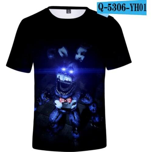 New Cartoon Children Short Sleeved T Shirts Kids 3d FNAF Boys Clothes Girl T-shirt Summer Kids Tops Tees