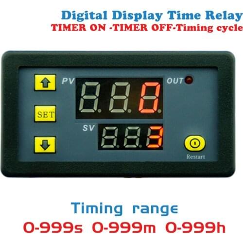 Diymore AC 220V 20A 1500W Adjustable Timer Delay Relay Module Dual Digital LED Display Time Switch 0-999s 0-999m 0-999h for Car