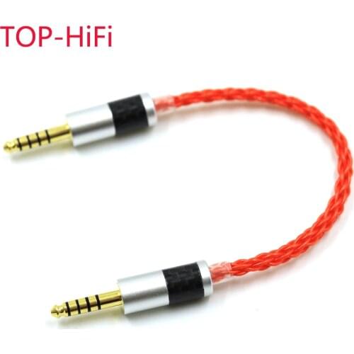 TOP-HiFi UPOCC Single Crystal Copper 4.4mm Balanced Male to 4.4mm Balanced Male Audio Adapter Cable 4.4 Male to Male Connector