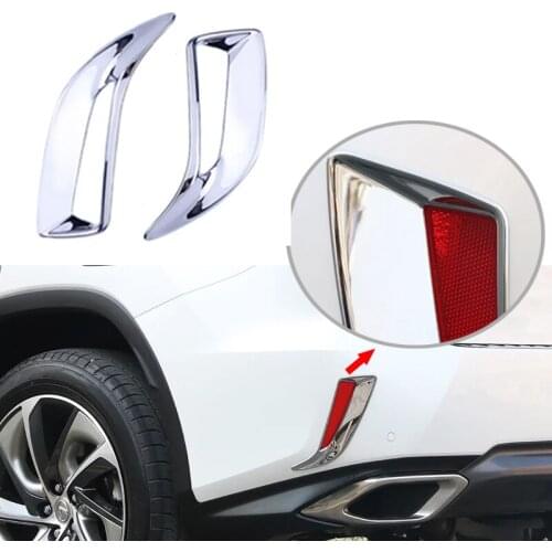 JEAZEA 2pcs Chrome ABS Car Rear Bumper Tail Fog Light Lamp Cover Strip Frame Trim For Lexus RX350 RX450h 2016 2017 2018