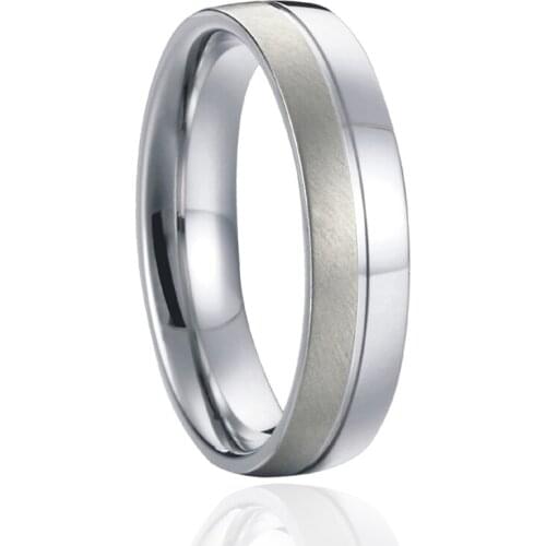 Stainless steel ring men wedding band lovers alliance gents titanium hand finger promise rings for male female