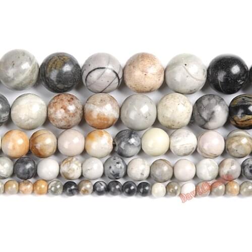 Natural Picasso Jaspe Stone Round Loose Beads 4 6 8 10 12mm Pick Size Fashion Charms Jewelry DIY Making