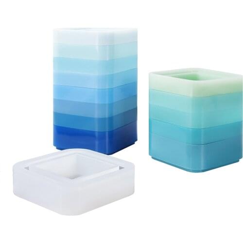 Diy Multi-Layer Pen Holder Silicone Mould Storage Box Mold Set Stackable Flower Pot Organazer Molds Handmde Home Decor