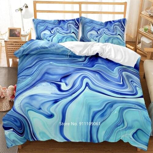 2-3 Pieces Marble Bedding Soft Cover for Adult Bedroom Double Bed Comfortable Duvet Cover Quality Quilt Cover and Pillowcase