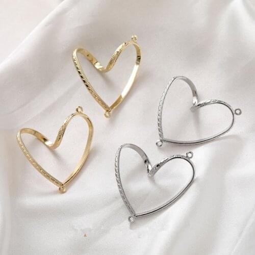 Newest 30pcs/lot geometry irregular cartoon hearts shape two hanger alloy floating locket charms diy jewelry earring accessory