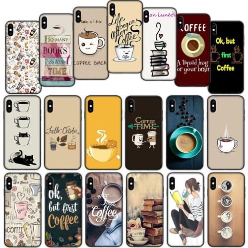 Ok But First Coffee Time Soft Cover Case for iPhone 7 8 6 6S 5 5S SE Plus