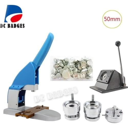 Sales package 50mm badge making machine + 50mm Metal paper cutter + 500 pcs metal pin badge accessories